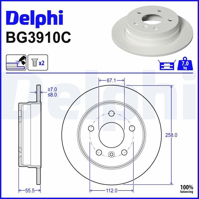 Disc frana DELPHI BG3910C