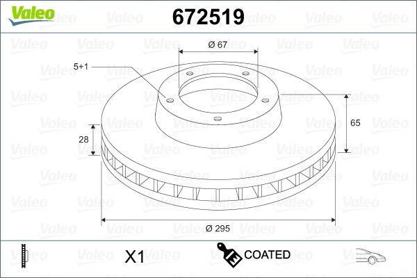 Tarcza hamulcowa VALEO 672519