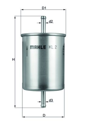 Palivový filtr MAHLE KL 2