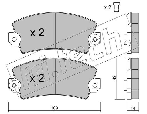Zestaw klocków hamulcowych, hamulce tarczowe FRI.TECH. 005.5