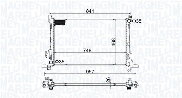 Chłodnica, układ chłodzenia silnika MAGNETI MARELLI 350213207800