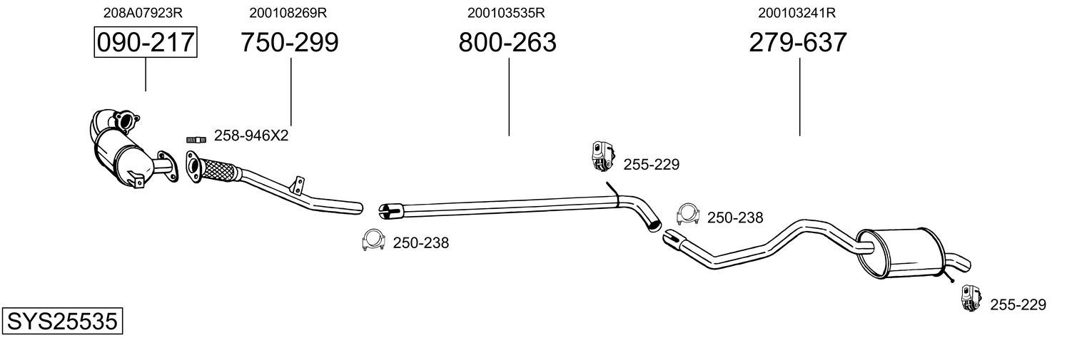 Układ wydechowy BOSAL SYS25535