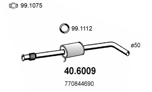 Tłumik środkowy ASSO 40.6009