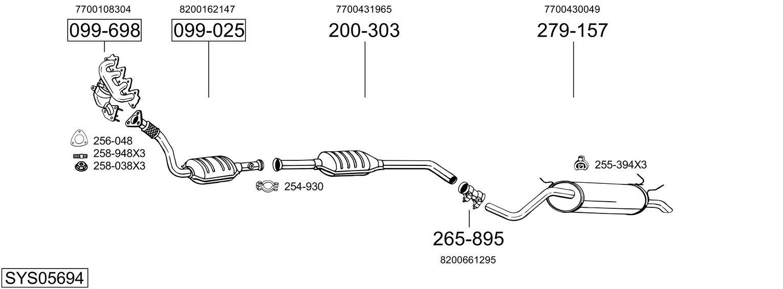 Układ wydechowy BOSAL SYS05694