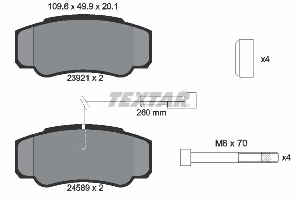 Sada brzdových platničiek kotúčovej brzdy TEXTAR 2392103