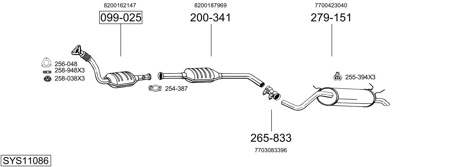Układ wydechowy BOSAL SYS11086