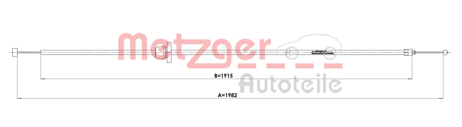 Cięgno zamka pokrywy komory silnika METZGER AUTOTEILE 3160038