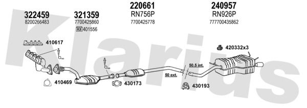 Układ wydechowy KLARIUS 720809E
