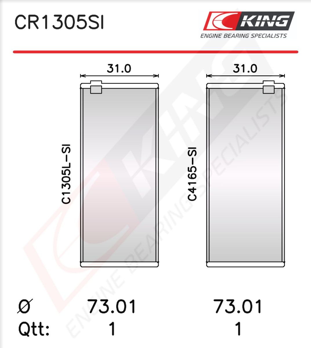 Cuzinet bielă KING CR1305SI0.25