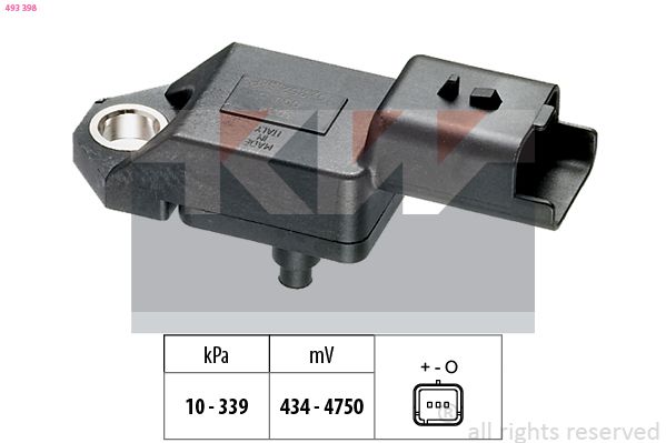 Czujnik ciśnienia powietrza, adaptacja wysokościowa KW 493 398