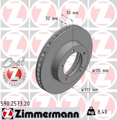 Brzdový kotouč ZIMMERMANN 590.2573.20