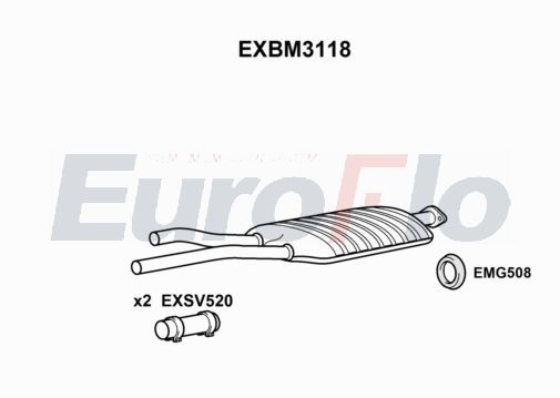 Zestaw tłumików, tłumik końcowy EUROFLO 18307559994