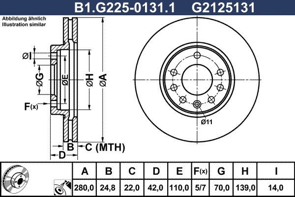 Tarcza hamulcowa GALFER B1.G225-0131.1