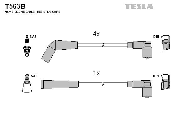 Zestaw przewodów zapłonowych TESLA T563B