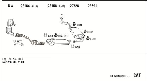 Układ wydechowy WALKER REK016490BB