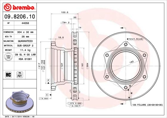 Tarcza hamulcowa AP 44058