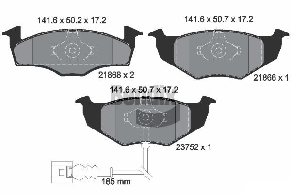 Kit de plaquettes de frein, frein à disque