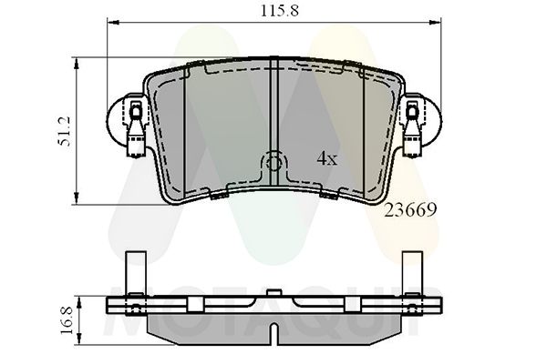 set placute frana,frana disc MOTAQUIP LVXL1121