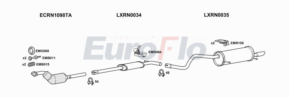 Układ wydechowy EUROFLO RNFLU160200LHD