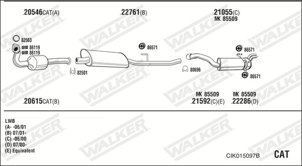 Układ wydechowy WALKER CIK015097B