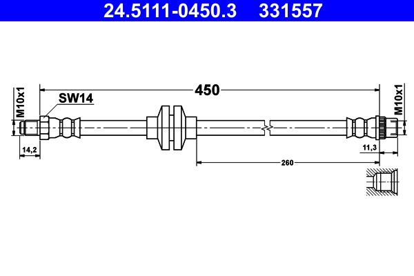 Brzdová hadice ATE 24.5111-0450.3