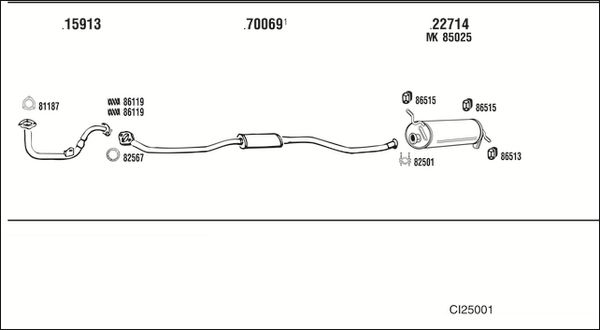 Układ wydechowy WALKER CI25001