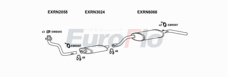 Układ wydechowy EUROFLO RNMAS24D7001A00