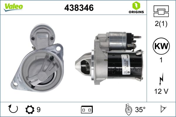 starter VALEO ORIGINS NEW OE TECHNOLOGY 438346