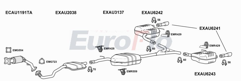 Układ wydechowy EUROFLO AUA5185001B