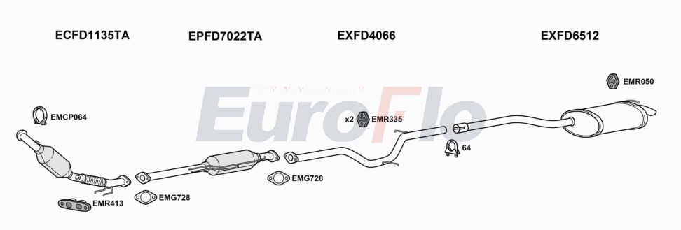 Układ wydechowy EUROFLO FDMON20D1032D