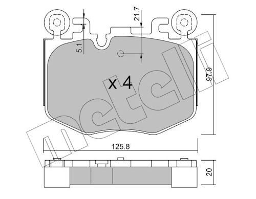 set placute frana,frana disc METELLI 22-1384-0