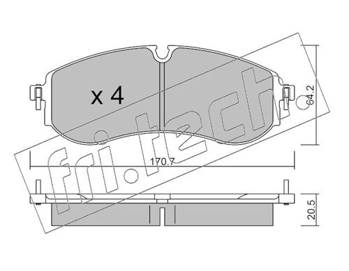 Zestaw klocków hamulcowych, hamulce tarczowe FRI.TECH. 1263.0