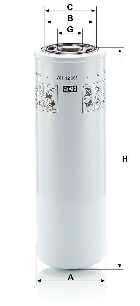 Levně Filtr, pracovní hydraulika MANN-FILTER WH 12 005