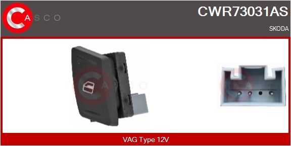 Spínač, zvedací zařízení oken CASCO CWR73031AS