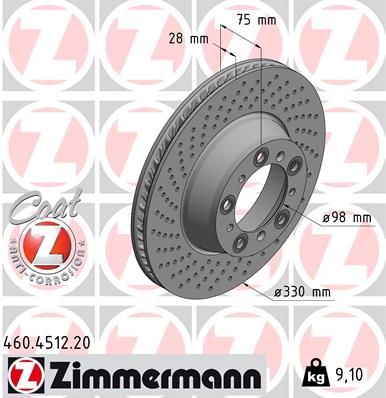 Brzdový kotouč ZIMMERMANN 460.4512.20