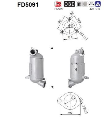 Filtr sadzy / filtr cząstek stałych, układ wydechowy AS 289902F060