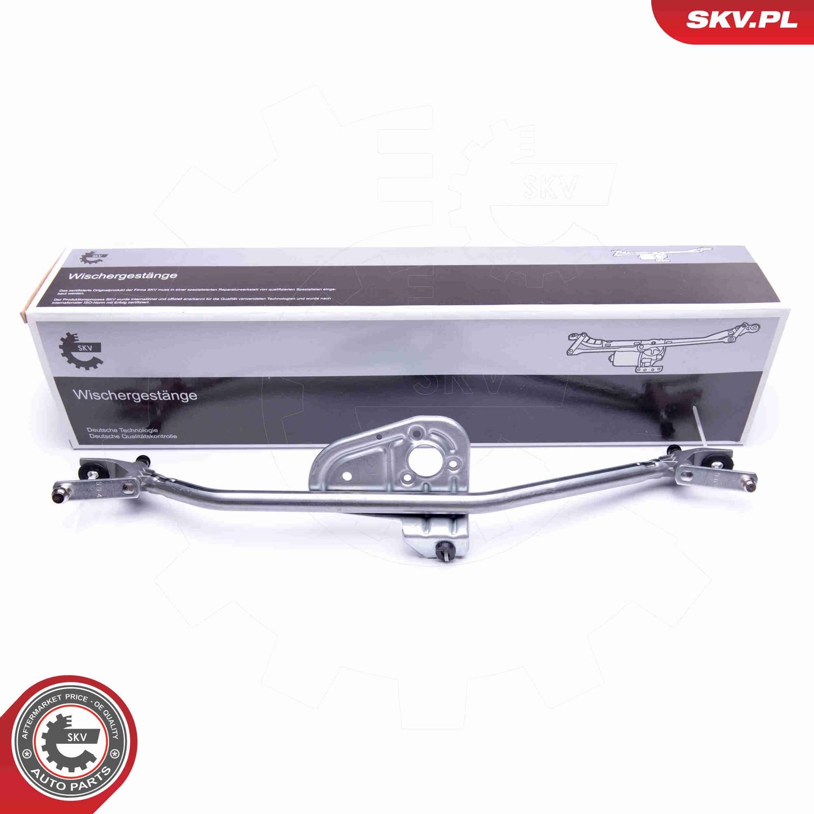 Stiklu tīrītāja sviru un stiepņu sistēma