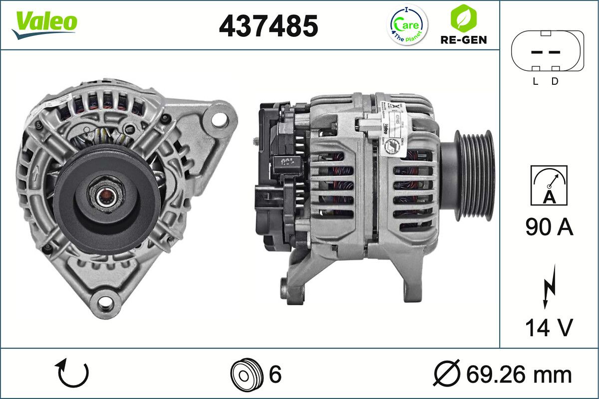 Generator / Alternator VALEO RE-GEN REMANUFACTURED 437485