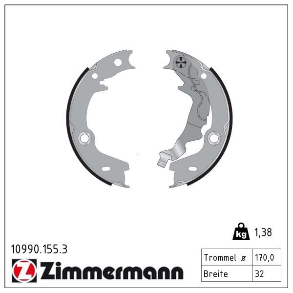 Set saboti frana, frana de mana ZIMMERMANN 10990.155.3