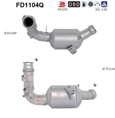 Filtr sadzy / filtr cząstek stałych, układ wydechowy AS FD1104Q