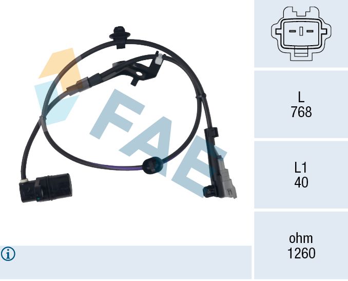 Czujnik, prędkość obrotowa koła FAE 78745