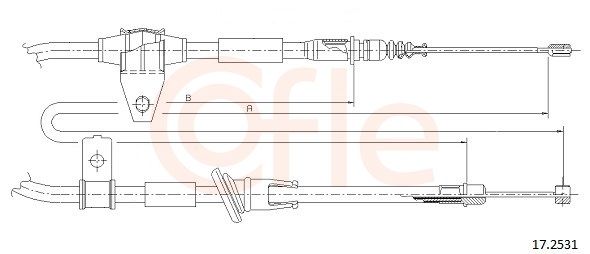Cablu, frana de parcare COFLE 17.2531