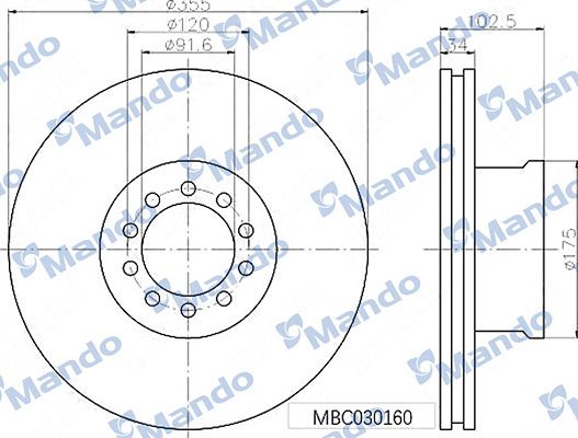Tarcza hamulcowa MANDO MBC030160
