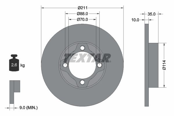 Disc frana TEXTAR 92170003