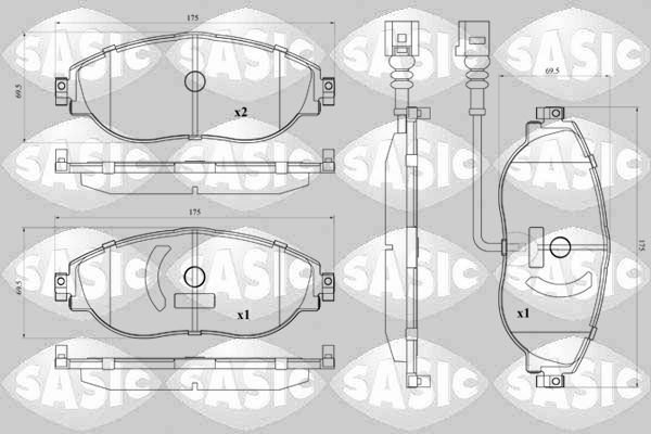 Zestaw klocków hamulcowych, hamulce tarczowe SASIC 6210109