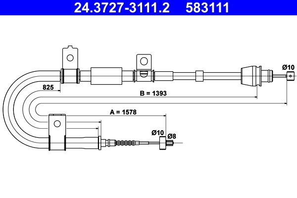 Cablu, frana de parcare ATE 24.3727-3111.2