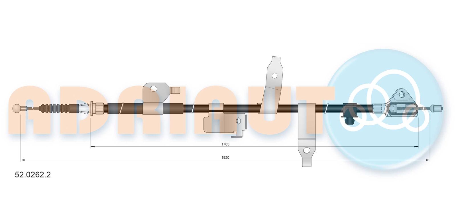 Cablu, frana de parcare ADRIAUTO 52.0262.2
