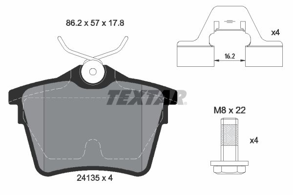Sada brzdových platničiek kotúčovej brzdy TEXTAR 2413501