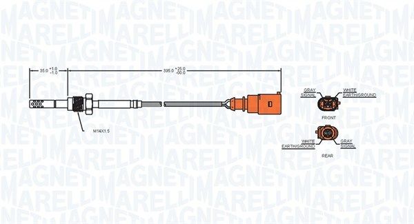 Levně Čidlo, teplota výfukových plynů MAGNETI MARELLI 172000083010
