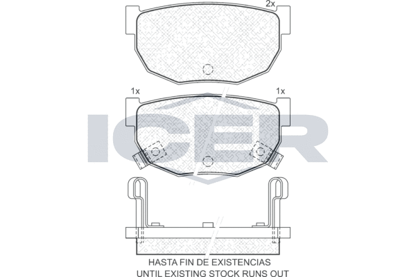 Zestaw klocków hamulcowych, hamulce tarczowe ICER 140444